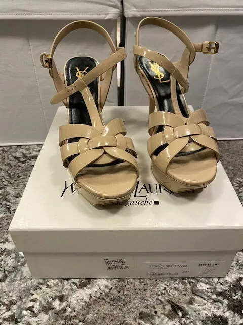 Saint Laurent Ysl Tribute Platform 105 Light Soft Pale Suede Pump 40.5 Nib  Pink Sandals 26% off retail | Footwear design women, Pink sandals, Suede  pumps