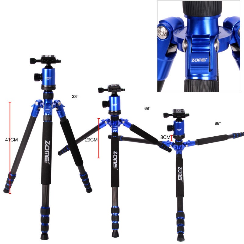 Professional Carbon Fiber Tripod Z818C Travel Monopod&Ball Head For