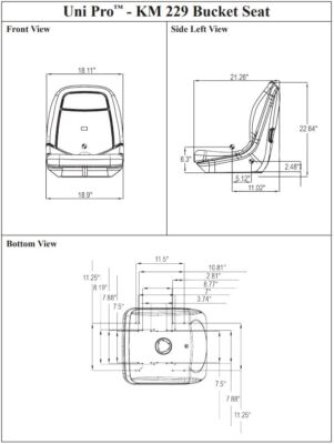 こっぱ Gehl Skid Steer Black Bucket Seat Fits 3410 4625SX 5640 6635 6640