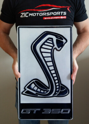Shelby Cobra GT350 Silver Grille Flat Steel Sign