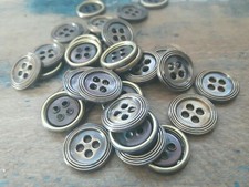 &hearts;Nr.167-Tolle alte Metallkn&ouml;pfe Vierloch 30 St. DM 16 mm &hearts;