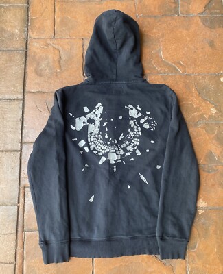 Y2K True Religion Horseshoe Shattered Zip Up Hoodie Sweatshirt