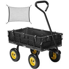 Garden Carts Yard Dump Wagon Cart Lawn Utility Cart Outdoor Steel Heavy Duty
