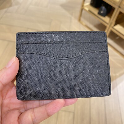 Tory Burch EMERSON SLIM CARD CASE 136101 In Black | eBay