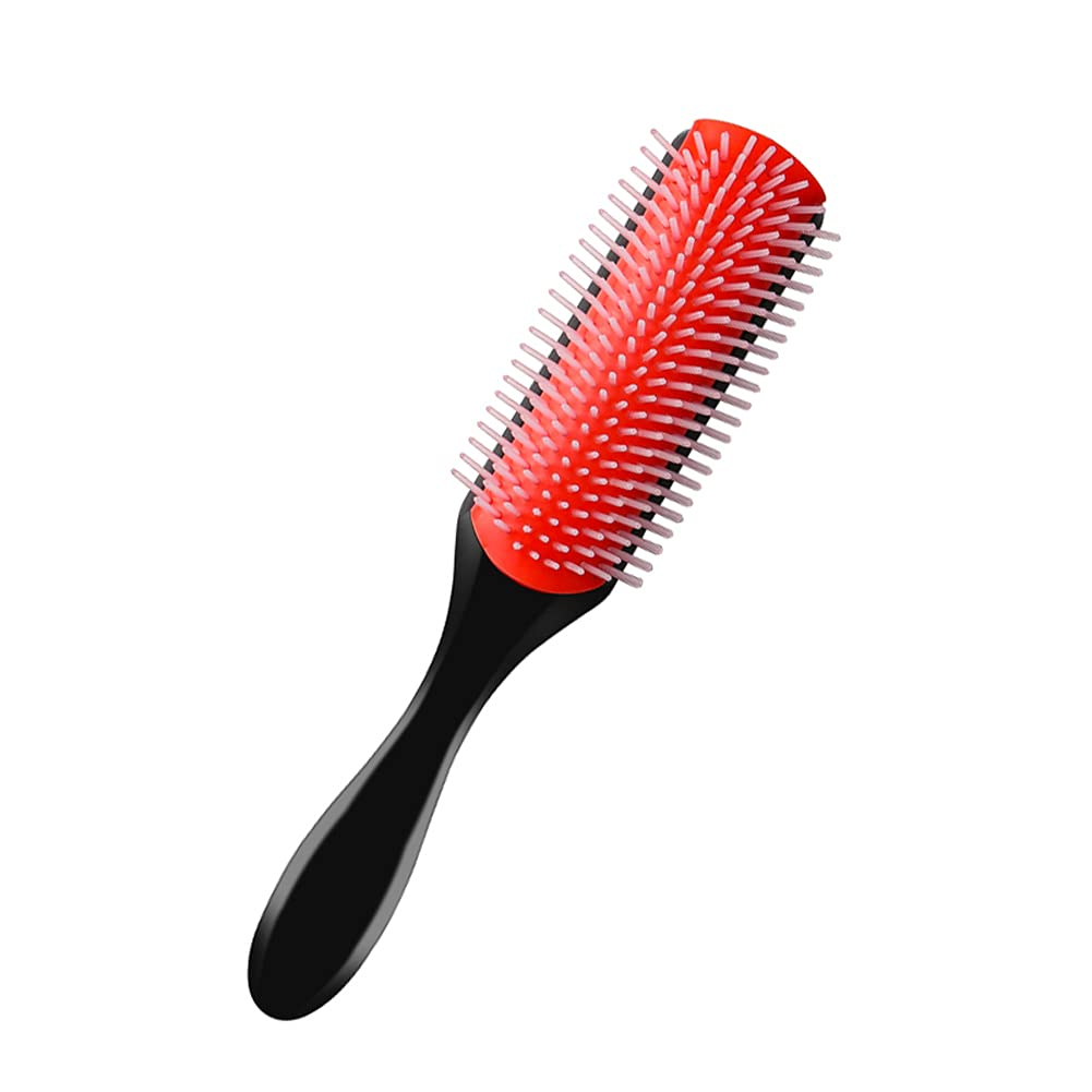 Quacc 9-Row Cushion Nylon Bristle Brush for Curly Wet or Dry Hair Men Women
