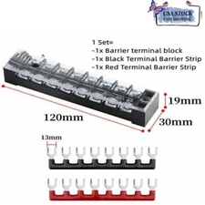 Dual Row 8 Position Screw Terminal Electric Barrier Strip Block 600V 25A 1-10Set