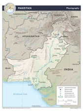 Pakistan Physical Geography Geographic Physiographic Map Country Nation Print