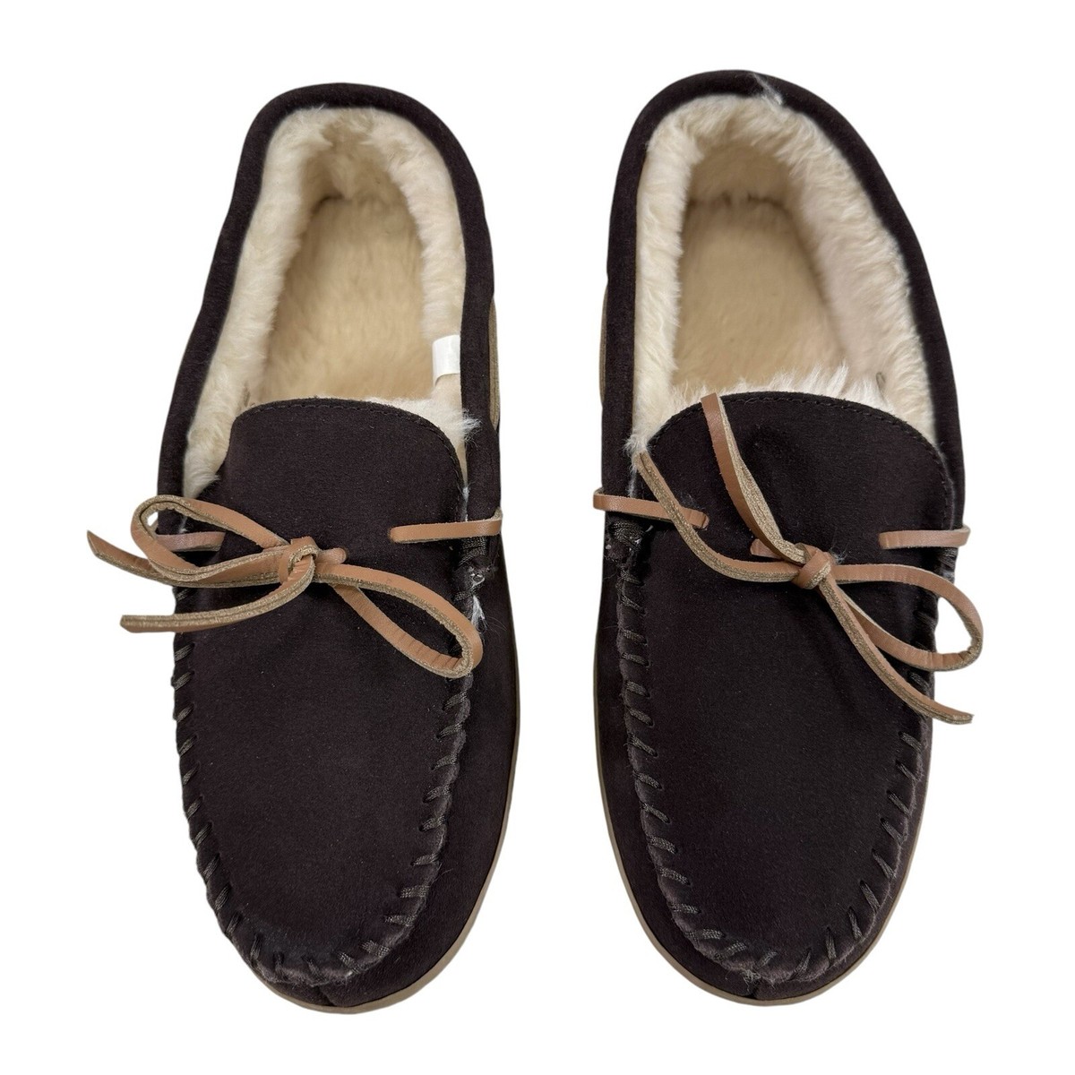 J. Crew Sherpa Brown Suede Slip-On Slippers Men