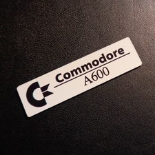Commodore Amiga 600 Black and White Label / Logo / Sticker / Badge 261d