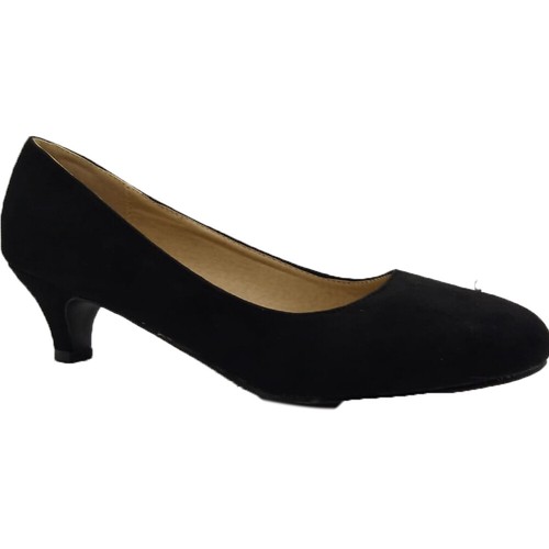LADIES WOMENS LOW KITTEN HEEL WORK 