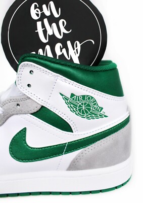 Nike Air Jordan 1 Retro Mid SE Smoke Grey Pine Green UK 5 6 Nike Air Jordan 1 Retro Mid SE Smoke Grey Pine Green UK 5 6