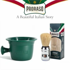 Proraso Natural Bristle Shaving Brush + Proraso Shaving Mug Set Made in Italy