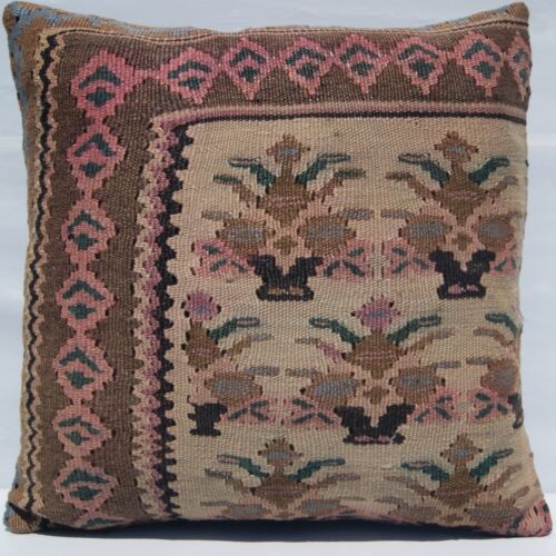 Authentische Vintage Wolle Kelim Kissen Set Handgewebt Kurdisch Dekor Teppich 18"X18" - Bild 3 von 5