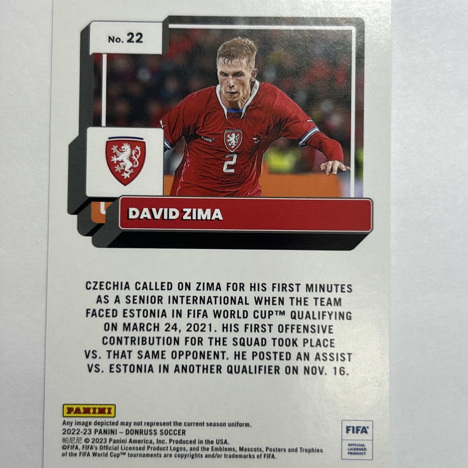 2022-23 Panini Donruss - David Zima #22 Red /99 (RC)