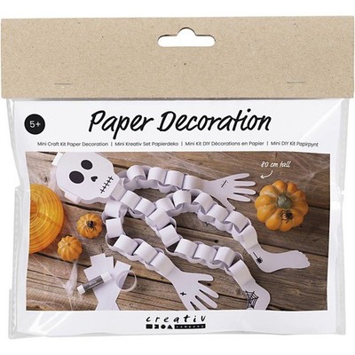 Creativ Company Mini Kreativ Set Papierdeko, Skelett, Schwarz/Weiß