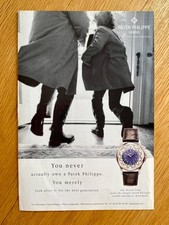 Patek Philippe World Time You never actually own 2004 Vintage Ad Werbung Reklame