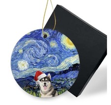 Starry Night Christmas Tree Ornament - Van Gogh Art Glass Light Catcher Gift
