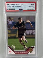 2011 Upper Deck #192 MLS Rookie Card Of Christine Sinclair PSA Gem Mint 10. rookie card picture