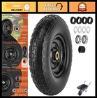 Flat Free Wheelbarrow Tire 4.00-6" Solid 13"x3.5" with 5/8" & 3/4" Bearings