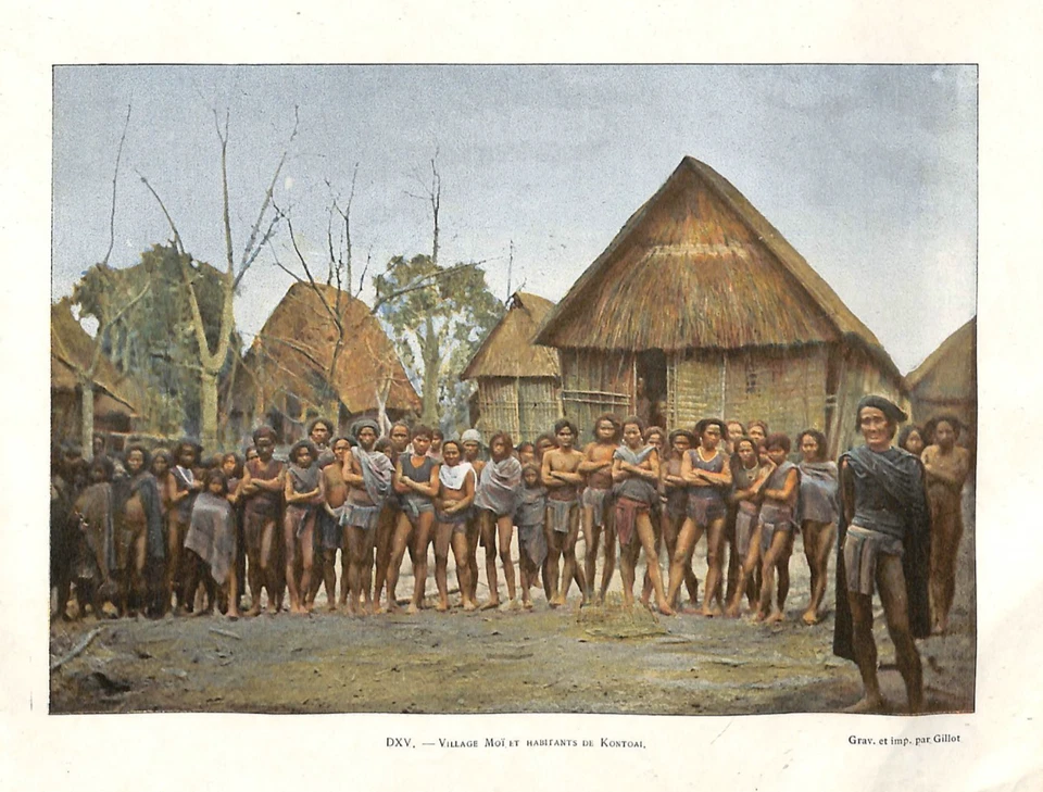 VIETNAM ( ANNAM ) VILLAGE MOÏ, HABITANTS DE KONTOAI / ILLUSTRATION VERS 1900 - Photo 1/1