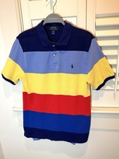 Polo Ralph Lauren Youth XL 18-20 Colorful Stripe Polo Shirt Short Sleeve Preppy