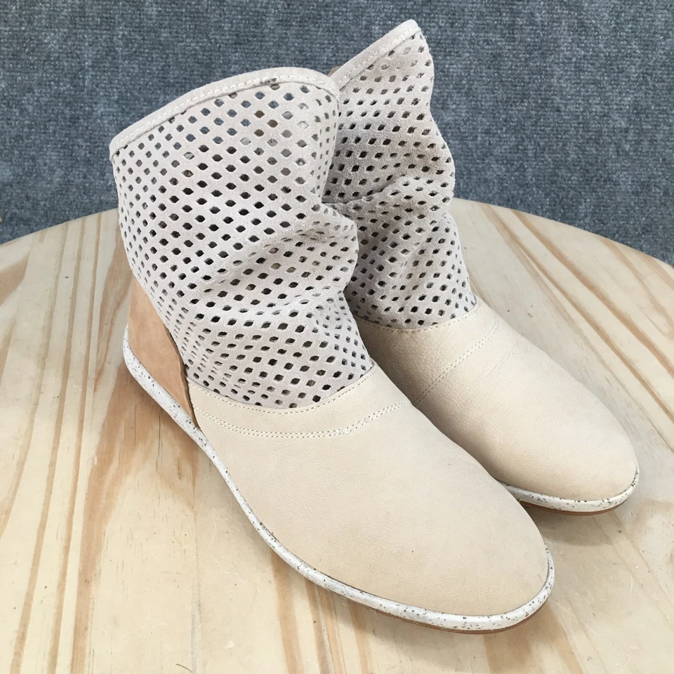 EMU Botas Mujer 7.5 Beige Numeralla Botines Cuero Perforado Informal Foto 4 de 4