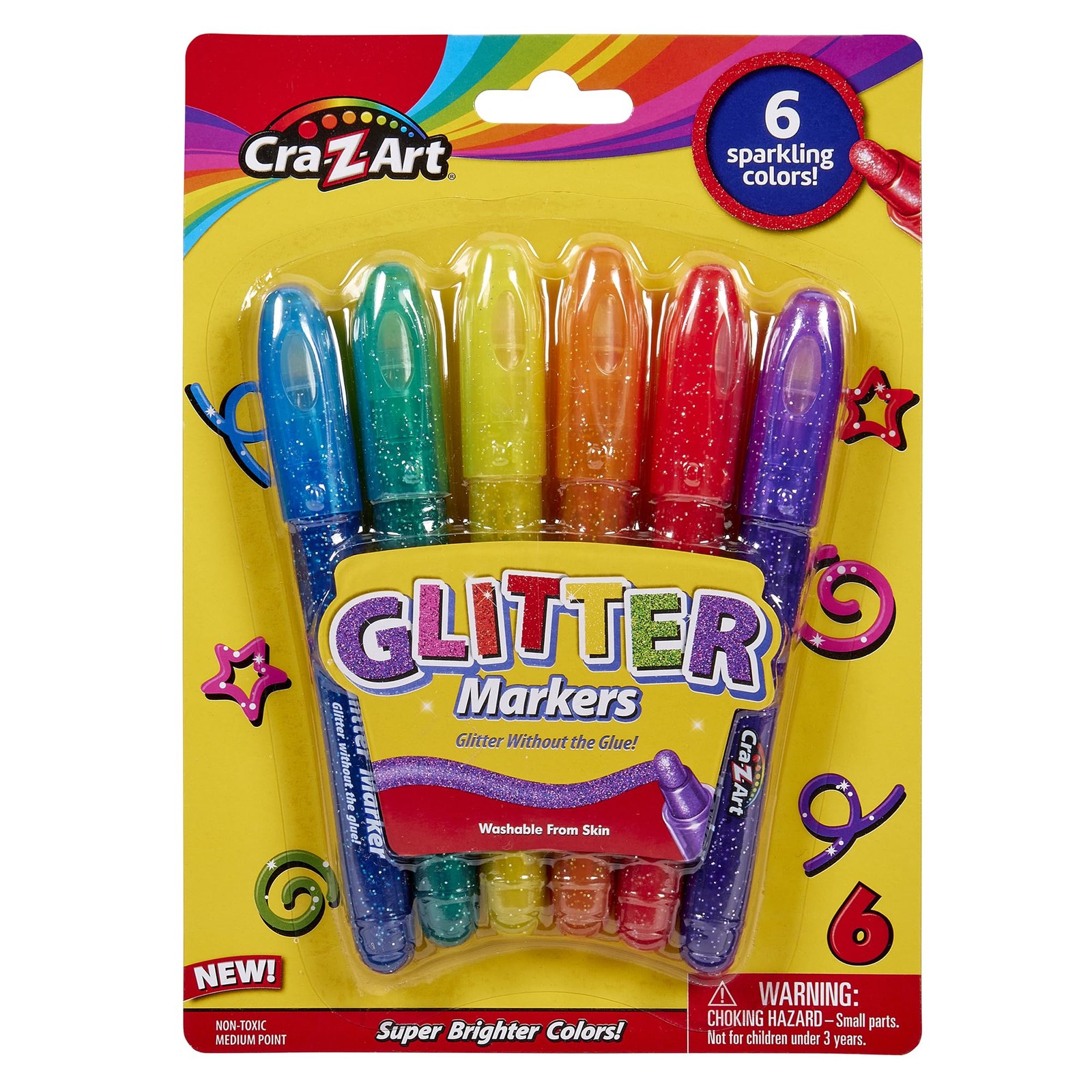 Glitter Markers, 6 Count (10050)