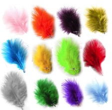 Marabou Feathers, Assorted Shades, Pack of Approx 30 Small. Craft-Costume etc🌈