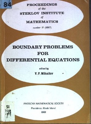 Boundary problems for differential equations Proceedings of the Steklov Institut