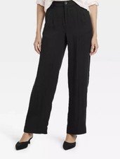 A New Day High-Rise Straight Trousers Pants Size 4 - Black - New No Tags