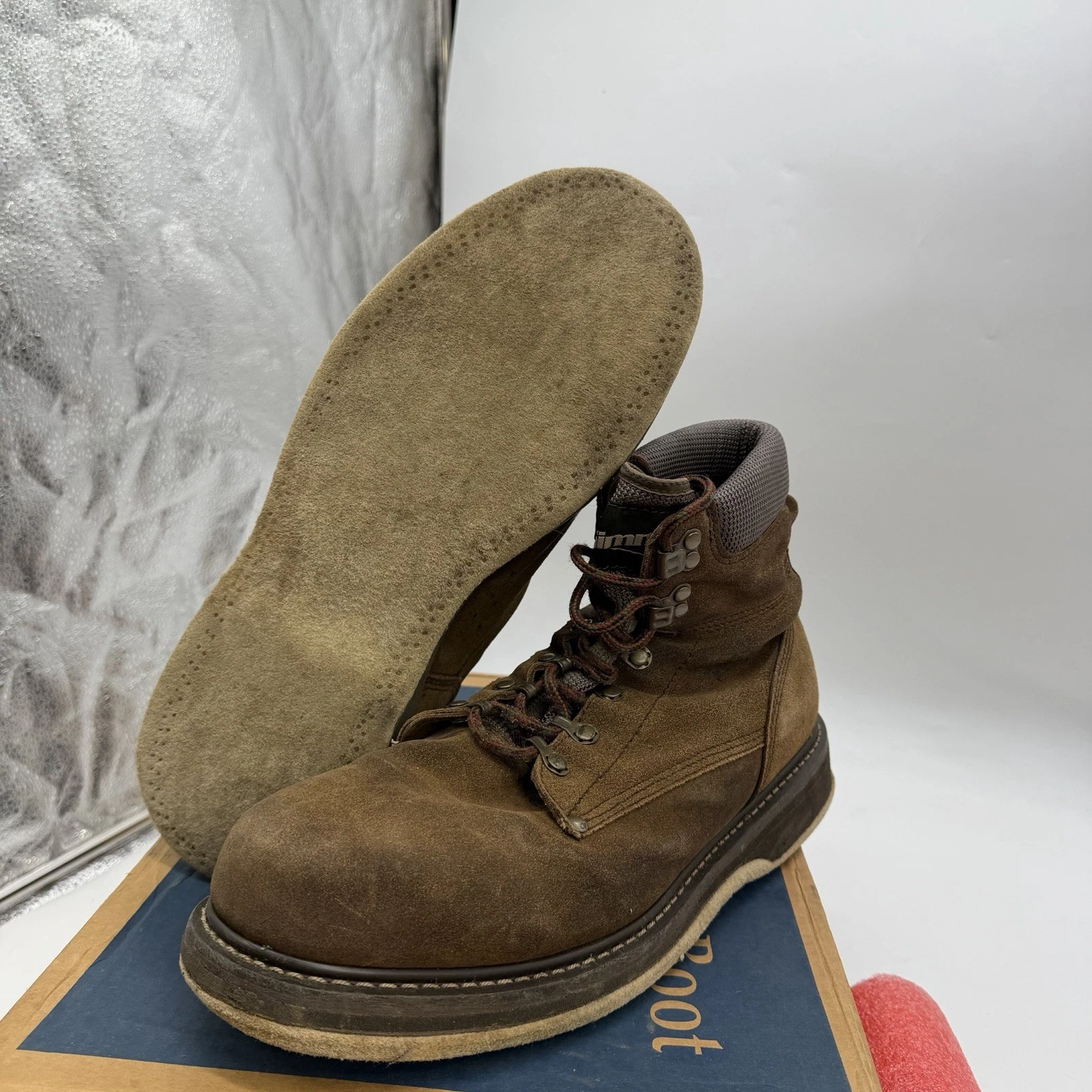 Simms Men Brown Leather Fishing Wading Boots Lace Up Comfort Felt Bottom Outdoor
Opens in a new wind