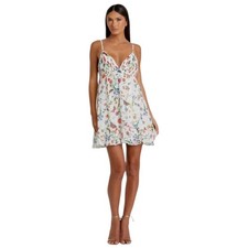 Mac Duggal Size 8 NEW 70197 White Multi Butterfly Print Ruffle Hem Mini Dress