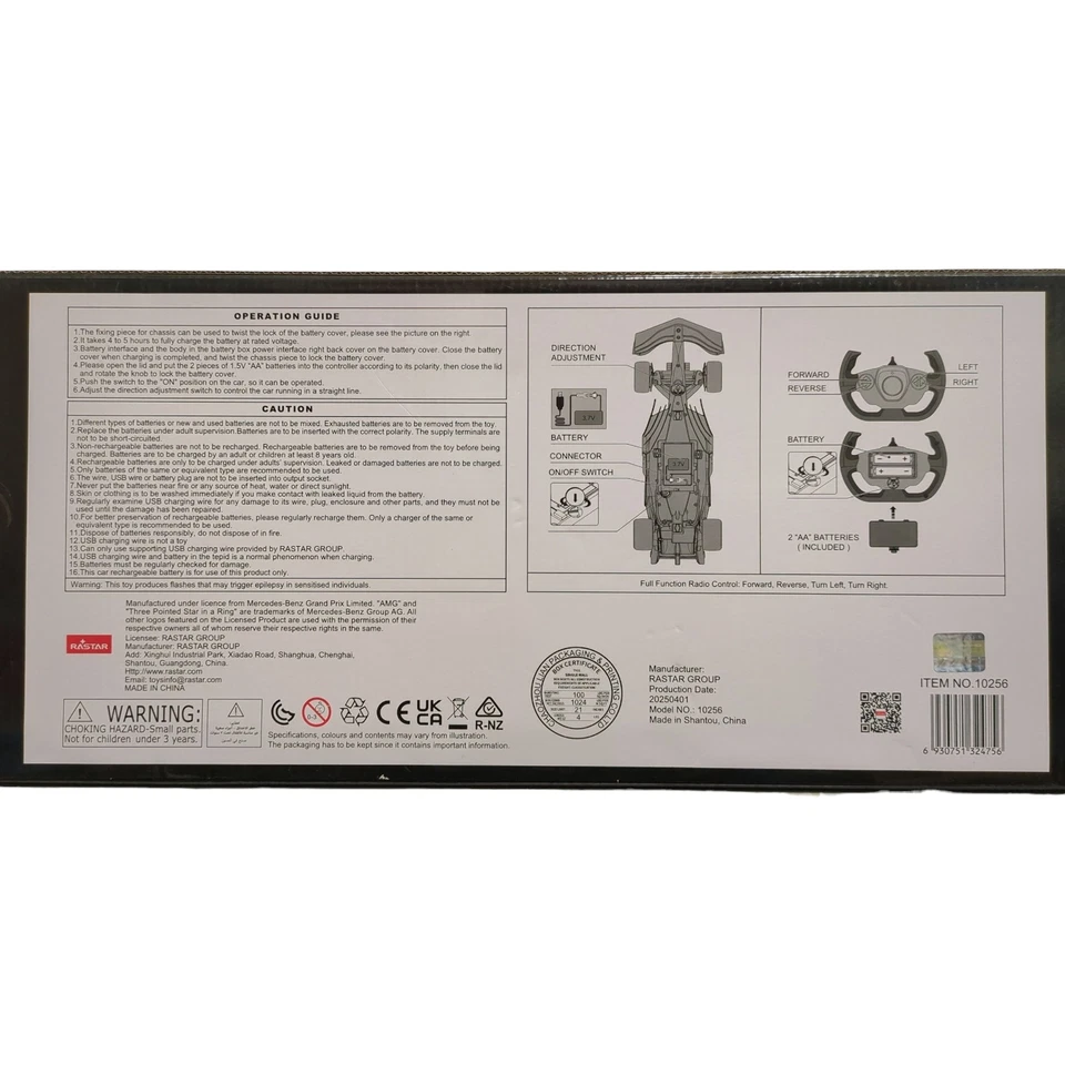 RASTAR Mercedes-AMG W15 1/12 Scale Model Formula One Remote Control Racing Car - Image 4 of 4