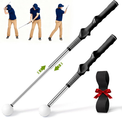 Retractable Golf Swing Training Aid, Right-Handed Tempo Stick Golf, Golf Click