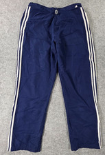 Vintage Y2k Adidas Track Pants XL Blue 2002 Drawstring Pockets Zip Ankles Warmup