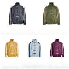 adidas Originals New Chinese Style Stand Collar Striped Long Sleeve Jacket