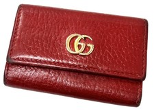 Gucci 6-Compartment Key Case GG Marmont Red Pre-Owned 93075