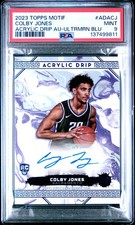 2023 TOPPS MOTIF ACRYLIC DRIP AUTOS ULTRAMARINE BLUE COLBY JONES 2/49 PSA 9