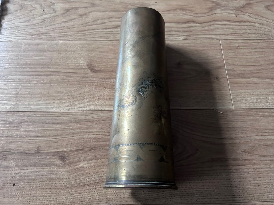 WW 1 Dated 1916 Shell Case 18 PR II - Trench Art Shell Casing Engraved ...