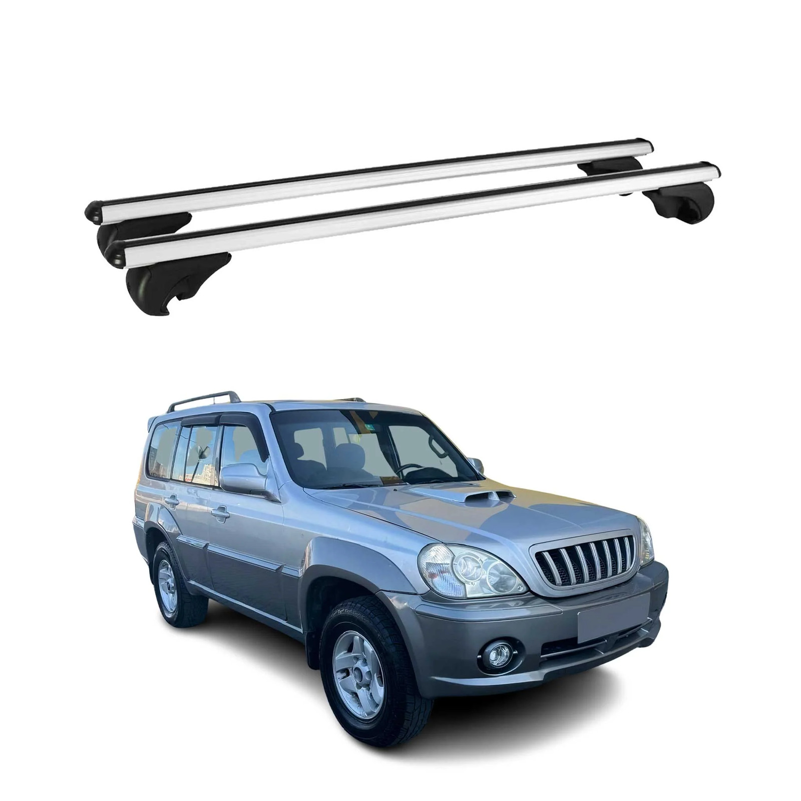 Barres de toit Hyundai Terracan alu pour corriger le manque de coffre
