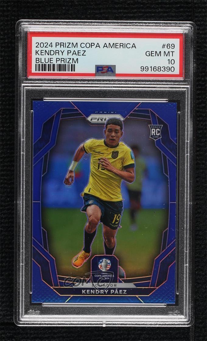 2024 Prizm CONMEBOL Copa America Blue 8/110 Kendry Paez Páez PSA 10 GEM MT 12wc