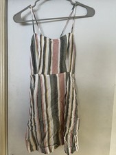 Forever 21 Women's Striped Mini Strap Dress Medium Pockets