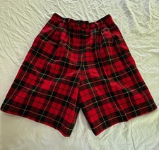 Vintage Pendleton Wool High Waist Shorts Full Lining Women Size 8 Black and Red