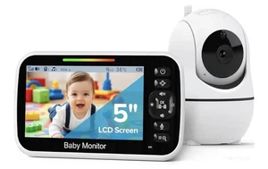 GoodBaby 5” Baby Monitor Camera Audio No WiFi PTZ Night Vision 1000ft Range