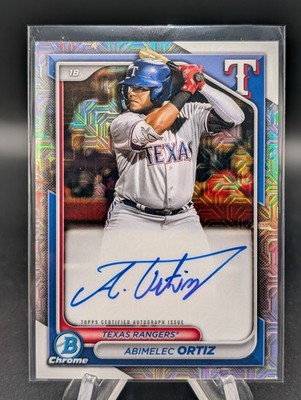 2024 Bowman Chrome Mega Mojo Abimelec Ortiz On Card Auto #BMA-AO Rangers/Nats