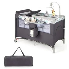 COSTWAY 5-In-1 Baby Bassinet Crib Bedside Sleeper Nursery Center 400