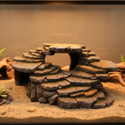 Realistic Rock Formation Cave Hideout for Reptiles & Fish Aquariums - Large