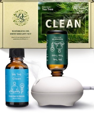 VTS Waterless Diffuser with Essential Oils Set, 1 Fl Oz (Pack of 2), White