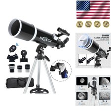 80mm Aperture Telescope for Beginners - 600mm AZ Mount with Phone Adapter