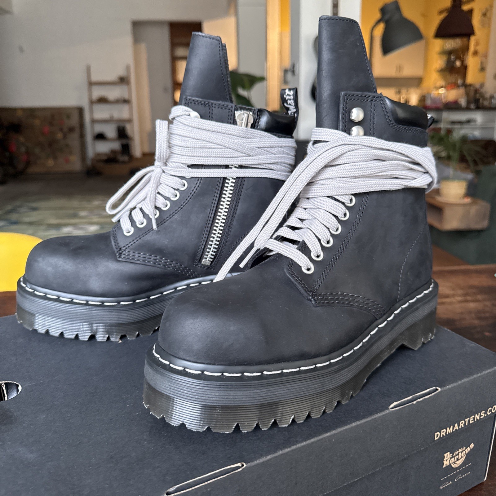 Rick Owen’s X Dr Martens 1460 Black Steel Toe Boots image 3